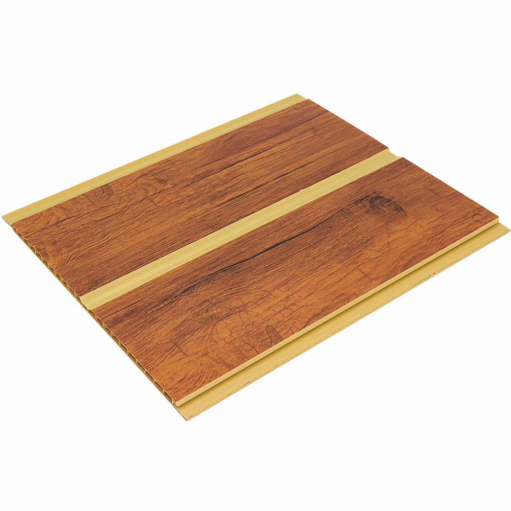 H-15 Hot stamping wood color design middle groove pvc ceiling panel 