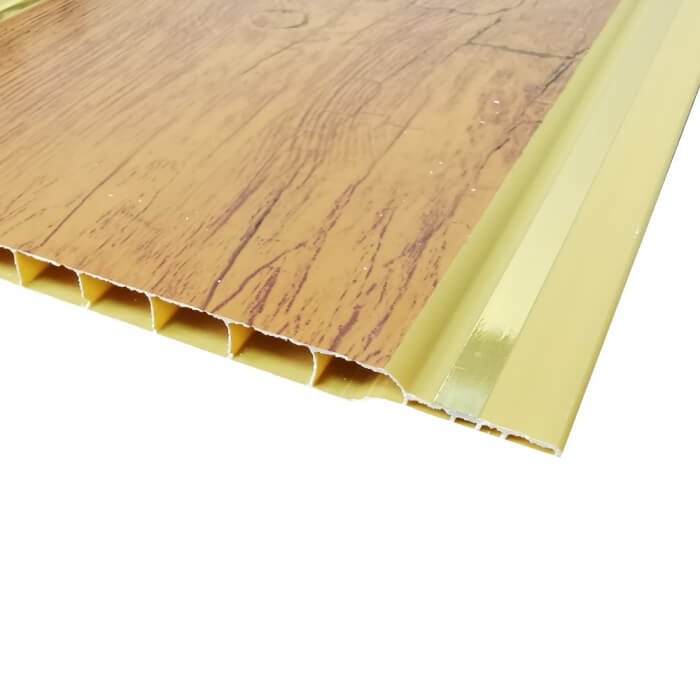Hot Stamping Wood Grain PVC Panel De Pared Decorativo Plastic False Ceiling 