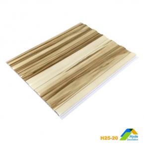 Width 250mm Laminated Pvc Stretch Ceiling Tiles Decorative 3D Wood Color Design