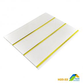 Gold Liner Groove White Color Basic PVC Ceiling Panel designs for shop