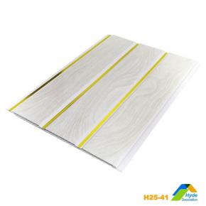 7mm Tablilla Plastica PVC Double Groove Ceiling and Wall Panel Wooden Color