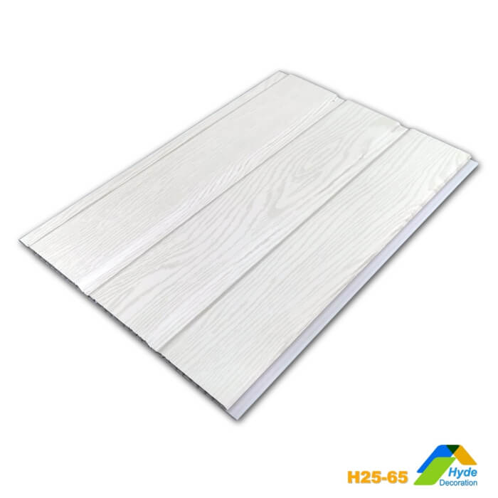 White Wood Color 3D Design Plastic PVC Laminated Ceiling 2 Groove