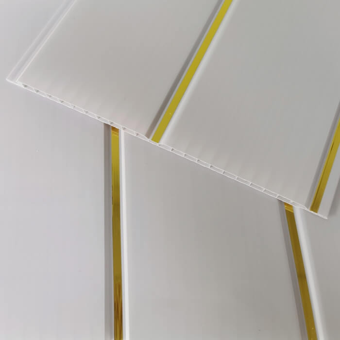 Lambris PVC Blanc Panel De Pared Decorativo Groove Plastic PVC Panel Wall Ceiling
