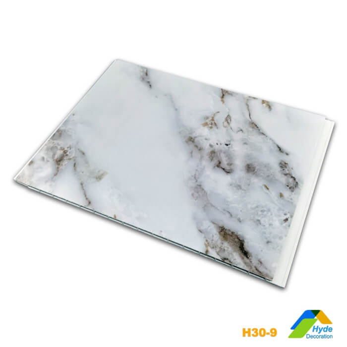 China wholesaler 6mm Thick white marble bathroom plastic pvc wall cladding