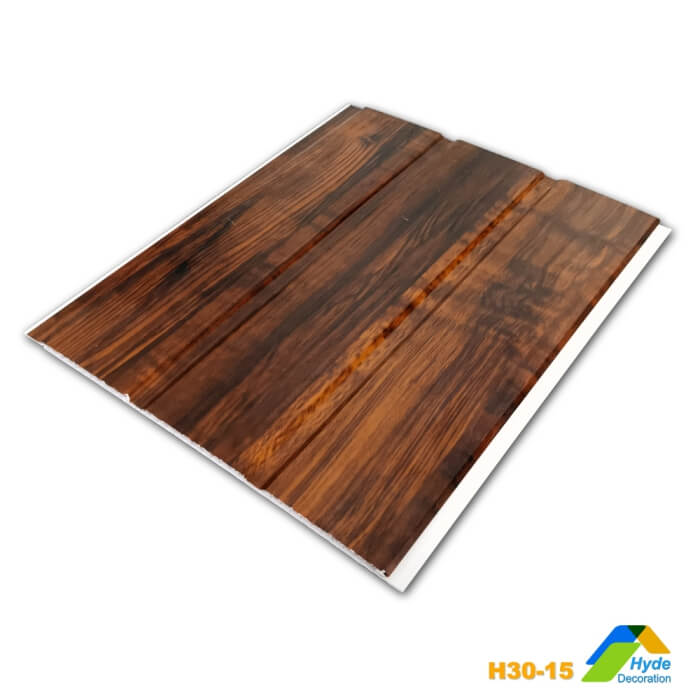Wood Grain Laminas 3D PVC Tongue and Groove Wall Cladding Wave Ceiling Panels