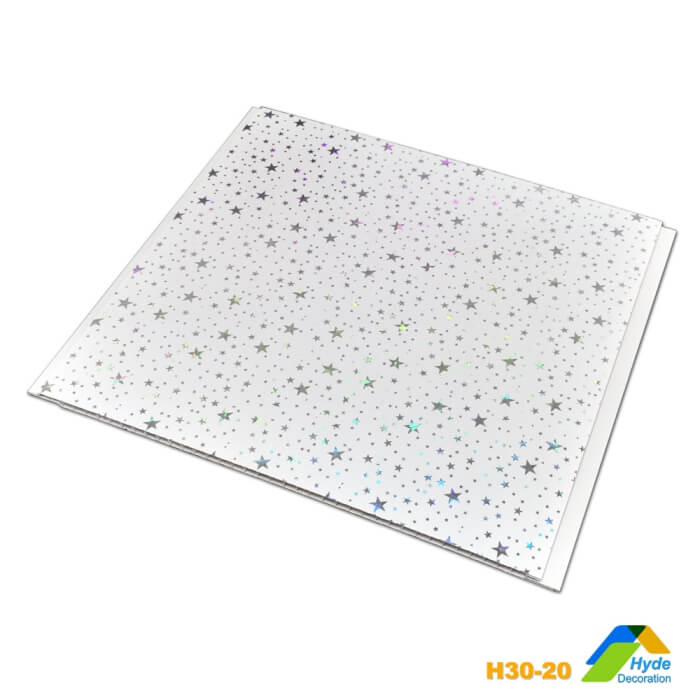 30cm Width Star designs Hot Stamping pvc ceiling and wall cladding for bathroom
