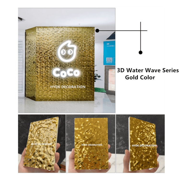 3D Water Ripple Bamboo Fiber Veneer Wall Panel
